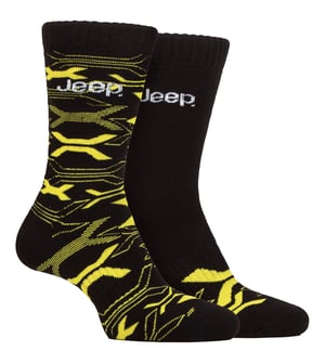 Calcetines Bamboo para hombre, suaves y transpirables, estilo acanalado - Negro / Amarillo