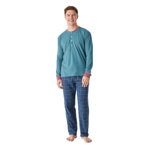 Pijama de algodón manga larga cuello redondo JJB12 hombre