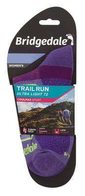 Bridgedale - Womens Running Ultralight Sport Low Socks - Morado