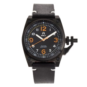 Reloj de buceo para hombre con correa de cuero Shield Pascal
