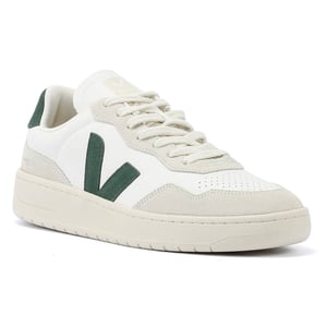 Zapatillas de cuero Veja V-90 para hombre blancas/verdes