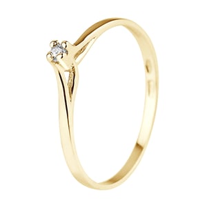 Solitaire Diamond 0.03 CTS Joyería de oro amarillo