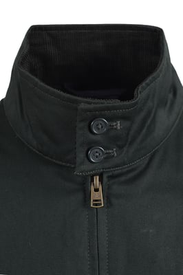 Chaqueta Harrington de algodón encerado Fred Perry en verde oscuro