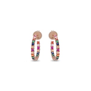 Pendientes Luxenter  de Plata de Ley 925 con Circonita Multicolor acabados en oro rosa de 18K - Vyamba