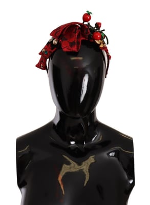 Diadema para mujer Dolce & Gabbana en rojo con cristales de frutas bayas y moño