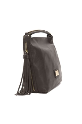 Bolso de Hombro de Cuero Marrón Pompei Donatella para Mujer