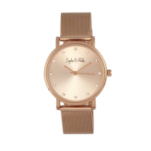 Reloj de pulsera de malla Sophie & Freda Savannah con cristales Swarovski