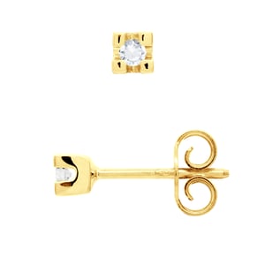 Pendientes Diamond Solitaire 0,060 CTS Oro amarillo 18 quilates