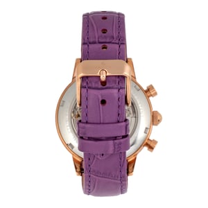 Reloj automático con esfera esqueletizada y correa de cuero Emperatriz Beatrice con día/fecha