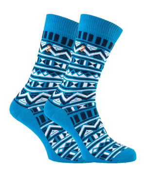 Farah - 2 Pares de Calcetines de Algodón Gruesos para Hombre con Patrón Vintage Divertido y Colorido - FVS008COB