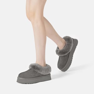 EVER AU Mujer Pantuflas De Piel - Topknot