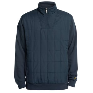 Sudadera con media cremallera azul marino acolchada híbrida de Lyle & Scott
