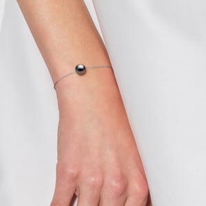 Bracelet Tahitian Pearl Ronda 8-9 mm Cadena Convicta de oro blanco