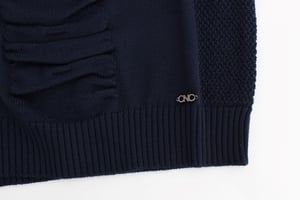 Suéter de lana azul oscuro de pico para mujer de Costume National
