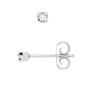 Pendientes de pernos de diamantes 0,040 CTS Oro amarillo