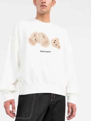 Sudadera Palm Angels Oso Cuello Redondo Blanco
