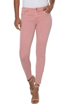 Vaqueros tobilleros en color rosa rubor con corte ajustado y bajo Abby
