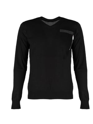 Les Hommes Suéter V-neck del hombre negro