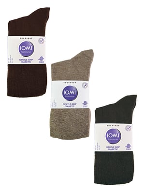 IOMI - Paquete de 6 Calcetines Diabéticos de Bambú para Mujer - Marrón Oscuro