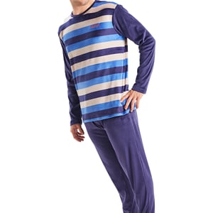Pijama manga larga cuello redondo terciopelo MU3 hombre