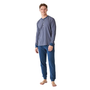 Pijama de algodón manga larga cuello redondo JJB12 hombre