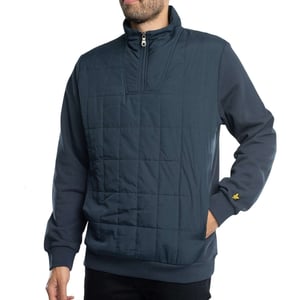 Sudadera con media cremallera azul marino acolchada híbrida de Lyle & Scott