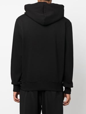 Sudadera con capucha de algodón negro con detalles del logo de Versace Jeans