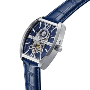 Reloj automático Heritor Masterson semiesqueleto con correa de cuero