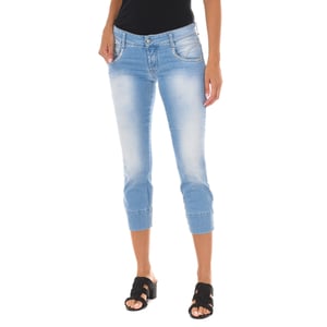 Pantalon pirata efecto gastado de tejido elástico 10DB50294 mujer