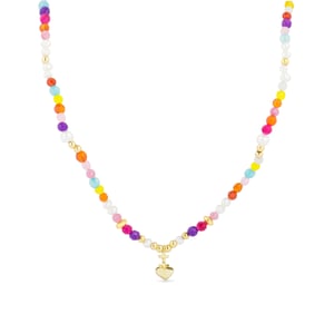 Collar Luxenter de Plata de Ley 925 con Cristal Multicolor acabado en oro amarillo de 18K - Nymox