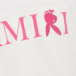 Sudadera blanca con logo de conejito inverso Amiri