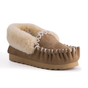 Aus Wooli Australia Mocasín de piel de oveja cosido a mano para mujer