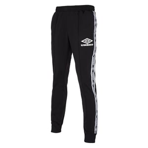 Pantalones de pista negra para hombre con cinta adhesiva