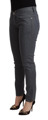 Jeans ajustados de algodón gris de tiro bajo para mujer de Levi's