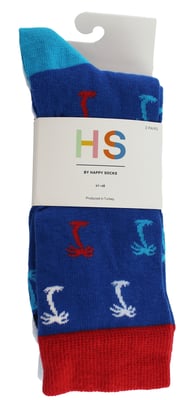 HS by Happy Socks - Pack de 3 calcetines de vestir con vibraciones veraniegas para hombre - Palmeras