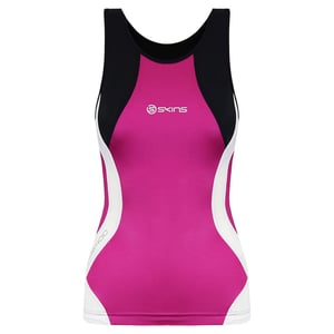 Skins Compresión Triatlón sin mangas sin manga de mujer rosa Back Top T49085051