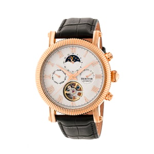 Reloj Automático Heritor Winston Semi-Esqueleto con Correa de Cuero