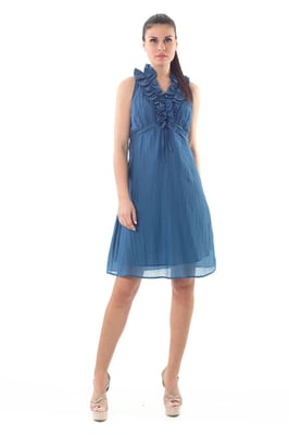 Vestido sin mangas con detalle de volantes