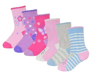6 Pares de Calcetines de Mariposa para Bebés y Niñas - Animales