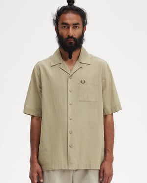 Camisa de Polo de Manga Corta con Cuello Reverso de Textura Ligera para Hombre Fred Perry