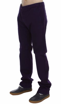Pantalones de algodón elástico morado GF Ferre para hombre