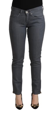 Jeans ajustados de algodón gris de tiro bajo para mujer de Levi's