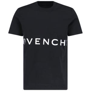 Camiseta negra extragrande con logo bordado de Givenchy