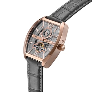 Reloj automático Heritor Masterson semiesqueleto con correa de cuero