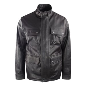 Chaqueta de cuero Grant marrón oscuro de Belstaff