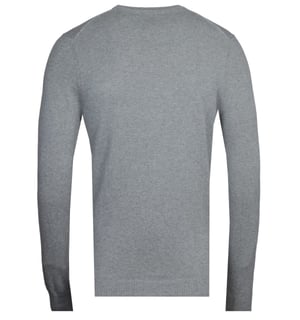 Jersey tipo jersey de algodon merino en gris medio jaspeado de Lyle & Scott