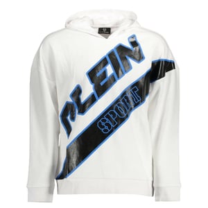 Plein Sport sudadera con capucha blanca con logo grande