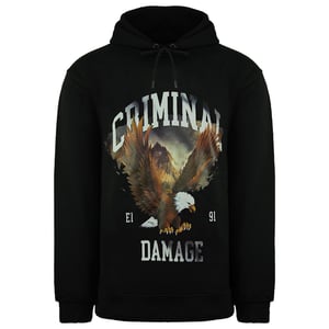 Daño criminal Eagle para hombre sudadera con capucha negra