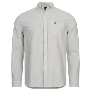 Camisa blanca de manga larga Seersucker Strike de Lyle & Scott