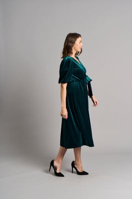 Vestido de terciopelo Tanya - Esmeralda
